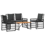 vidaXL Ensemble de meubles d'extérieur 4 pc Noir et Gris foncé