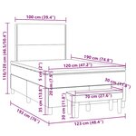 vidaXL Sommier à lattes de lit avec matelas taupe 120x190 cm tissu