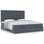 vidaXL Cadre de lit ottoman avec matelas gris foncé 200x200 cm velours