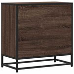 vidaXL Table de chevet chêne marron 60x31x60 cm bois ingénierie métal