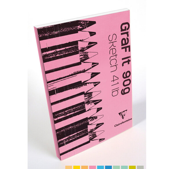 Bloc croquis collé GraF it A3 90g 80 feuilles blanc CLAIREFONTAINE