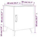 vidaXL Tables de chevet 2 Pièces gris béton 40x40x50 cm bois d’ingénierie
