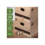 Pack and Move - Lot 60 cartons déménagement M - 60 x 40 x 30 cm - Poignées renforcées - 3 adhésifs offerts