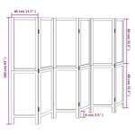 vidaXL Cloison de séparation 6 panneaux marron foncé paulownia massif