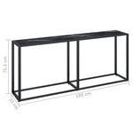 vidaXL Table console Marbre noir 180x35x75 5 cm Verre trempé