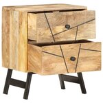 vidaXL Table de chevet 40x30x50 cm Bois de manguier massif