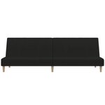 vidaXL Canapé-lit à 2 places avec repose-pied Noir Tissu