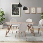 Table à manger extensible - placage frene - style scandinave - Sawyer 180 / 220 x 90 x 75