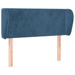 vidaXL Tête de lit avec oreilles Bleu foncé 103x23x78/88 cm Velours