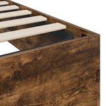 vidaXL Cadre de lit ottoman avec stockage Chêne fumé 193 x 120 x 25 cm