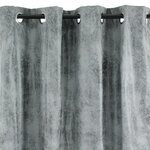 Rideau Havane a oeillets - Aspect cuir - 140 x 250 cm - Gris