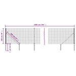 vidaXL Clôture en treillis métallique et ancrage anthracite 1x10 m