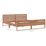 vidaXL Cadre de lit Bois de teck massif 180x200 cm