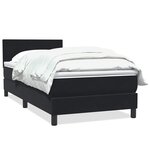 vidaXL Sommier à lattes de lit avec matelas noir 80x220 cm velours
