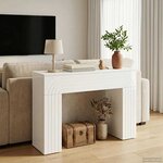 vidaXL Table basse Blanc brillant 102 x 35 x 75 cm Bois d'ingénierie