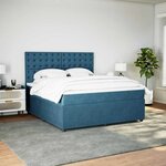 vidaXL Sommier à lattes de lit et matelas bleu 180x200 cm velours