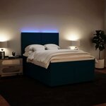 vidaXL Sommier à lattes de lit et matelas bleu 140x200 cm velours