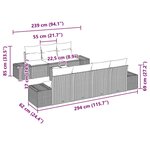 vidaXL Ensemble de canapé de jardin 8 pièces avec coussins Gris clair Poly Rotin
