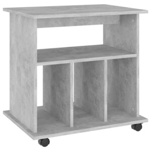 vidaXL Armoire à roulettes Gris béton 60x45x60 cm Bois d’ingénierie