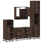 vidaXL Ensemble de meubles de salle de bain 4 Pièces chêne marron