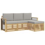 vidaXL Ensemble de canapés d'extérieur 4 Pièces Blanc et gris clair