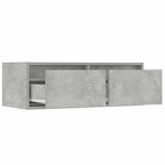 vidaXL Meuble TV avec lumières LED gris béton 75x35 5x25 cm