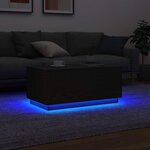 vidaXL Table basse avec lumières LED chêne noir 90x50x40 cm