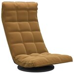 vidaXL Chaise de sol pivotante Marron Velours