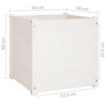 vidaXL Jardinière blanc 60x60x60 cm bois de pin massif