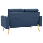 vidaXL Canapé à 2 places Bleu Tissu