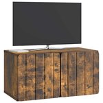 vidaXL Meuble TV mural 59 5 x 31 x 30 cm Chêne fumé Bois d'ingénierie