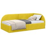 vidaXL Cadre de lit d'angle avec tête de lit Jaune 90 cm x 190 cm