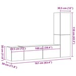 vidaXL Meubles TV muraux 3 Pièces vieux bois bois d'ingénierie