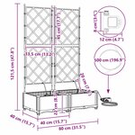 vidaXL Jardinières de jardin 1 pc Gris 80 x 40 x 126 cm Plastique
