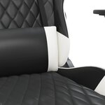vidaXL Chaise de jeu Noir et blanc Similicuir