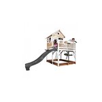 AXI Classic Liam Maisonnette avec Nid Roxy Balancoire Marron Blanc Toboggan Gris