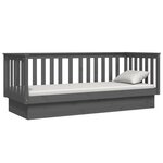 vidaXL Lit de jour sans matelas gris 90x190 cm bois de pin massif
