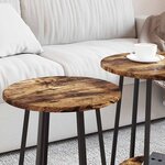 Table d'appoint vidaXL 2 Pièces en chêne fumé  bois d'ingénierie et métal