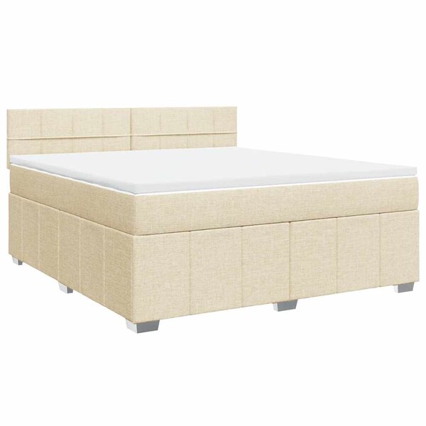 vidaXL Sommier à lattes de lit avec matelas Crème 180x200 cm Tissu