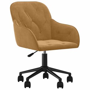 vidaXL Chaise pivotante de bureau Marron Velours