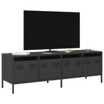 vidaXL Meuble TV noir 135x39x43 5 cm acier laminé à froid
