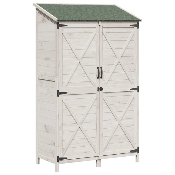 vidaXL Abri de jardin Blanc 106 x 56 x 176 5 cm Bois de Sapin Massif