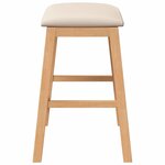 vidaXL chaises de bar avec coussins 2 Pièces bois massif d'hévéa