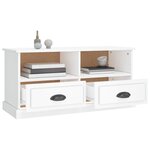 vidaXL Meuble TV blanc brillant 93x35 5x45 cm bois d'ingénierie
