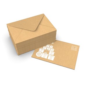 Lot de 20 enveloppes de noël père noël kraft recyclé 114x162 mm (c6)