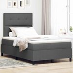 vidaXL Lit avec sommier à ressorts gris foncé 120x200 cm en tissu