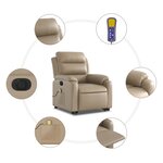 vidaXL Fauteuil inclinable de massage électrique cappuccino similicuir