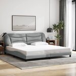 vidaXL Cadre de lit avec LED sans matelas Hvar gris clair 200x200 cm tissu