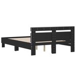 vidaXL Cadre de lit avec LED sans matelas noir 120x190 cm