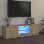 vidaXL Meuble TV avec lumières LED chêne sonoma 120x30x36 cm